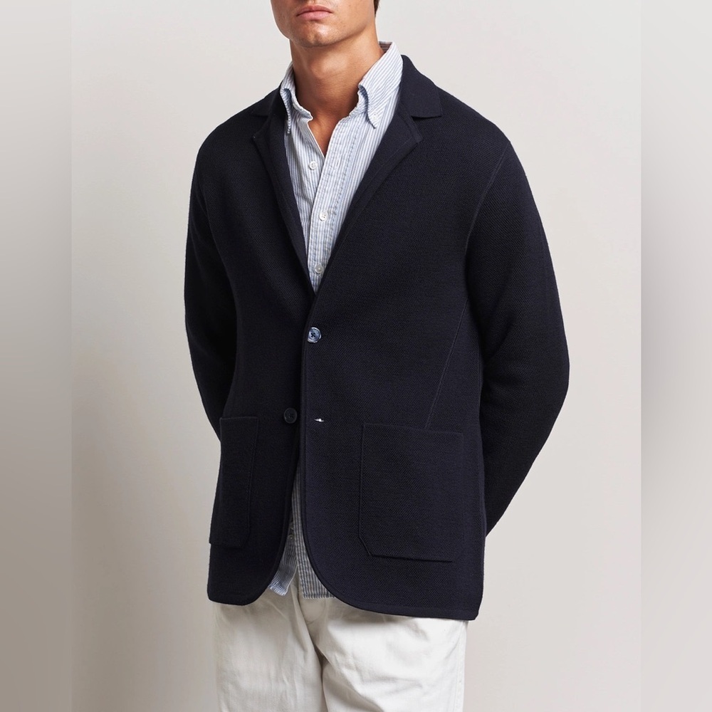 Phil Petter knit blazer jacket cotton italian medium stretch $495